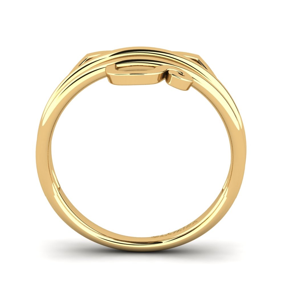 9k Oro Amarillo Anillo Billard