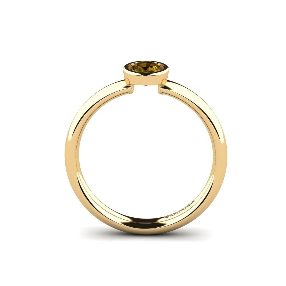 Zircão Castanha Bridal Set True Love Anel A