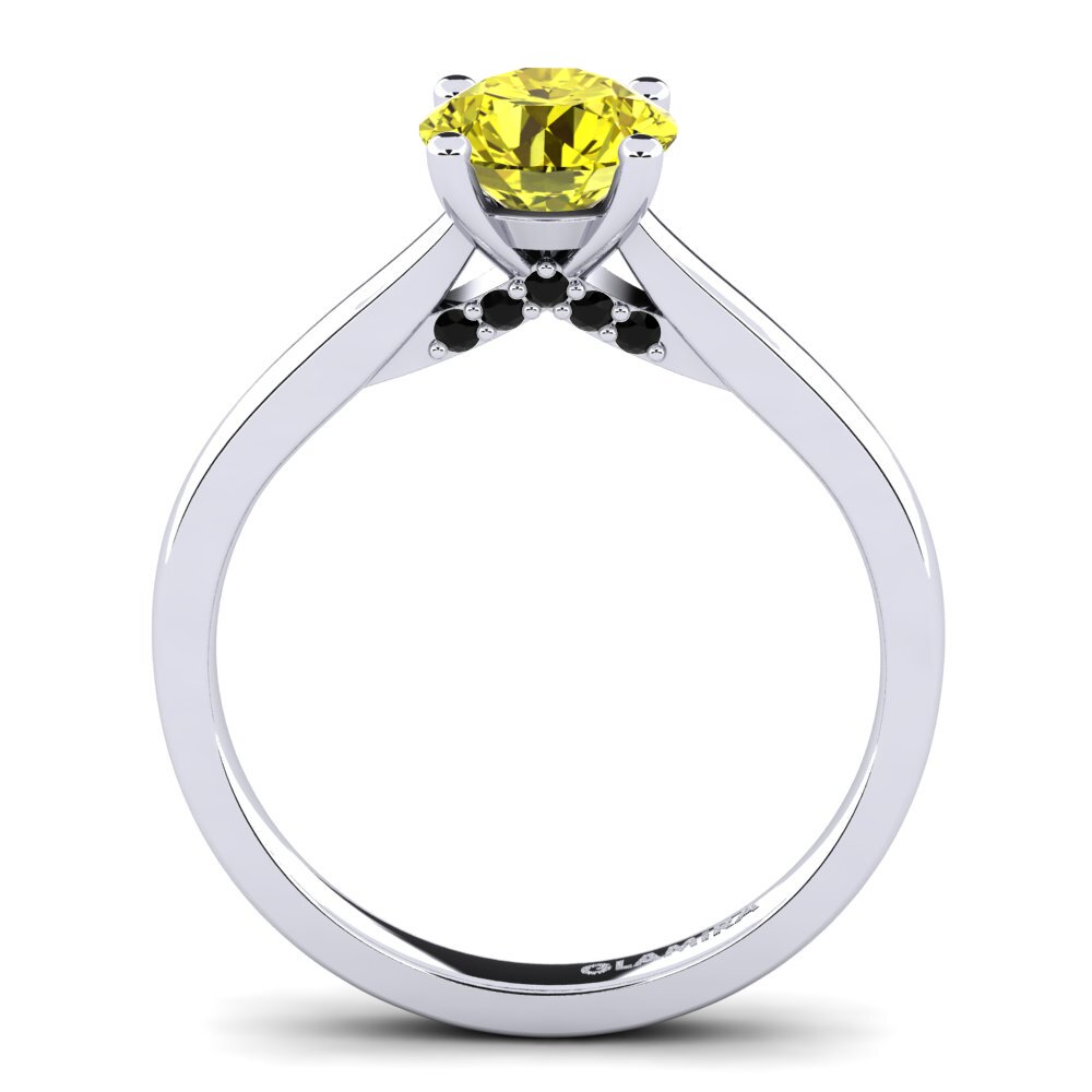 Yellow Diamond Engagement Ring Violet 1.0 crt