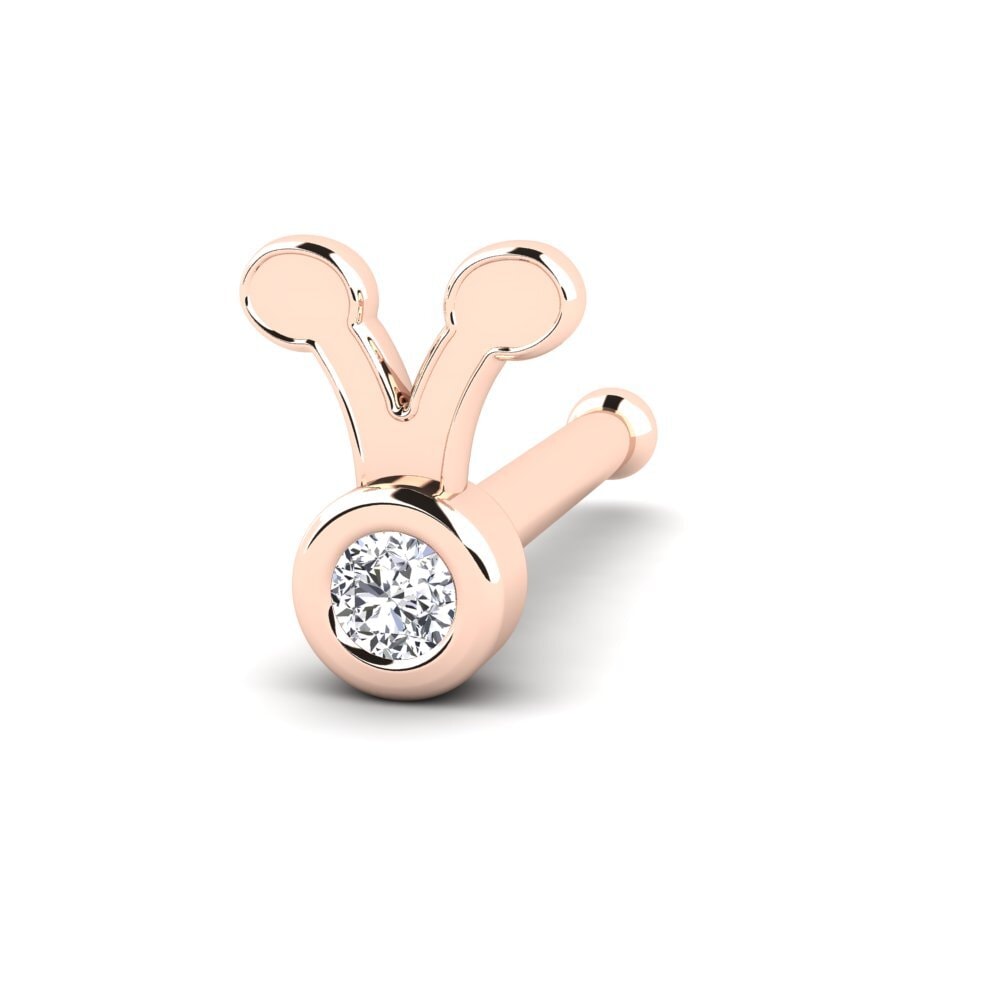 Achetez GLAMIRA Piercing Nez Antoinetac en Or rose 585 Diamant 0.005 ...