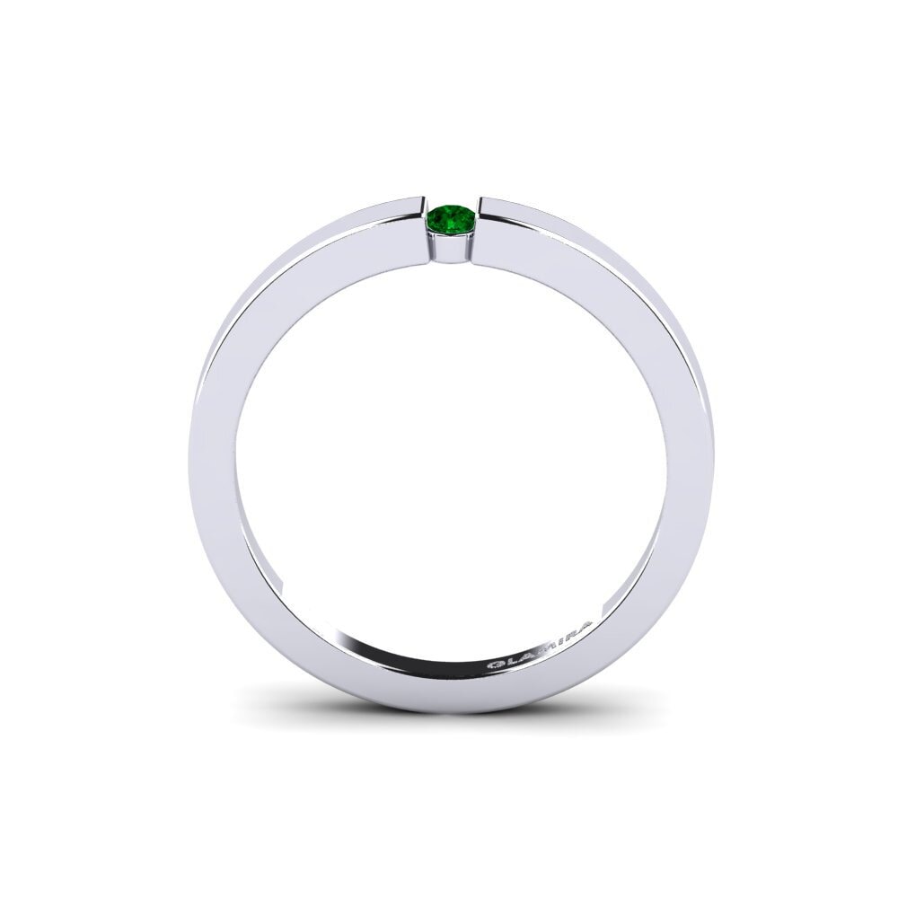 Green Zirconia Engagement Ring April 0.07crt