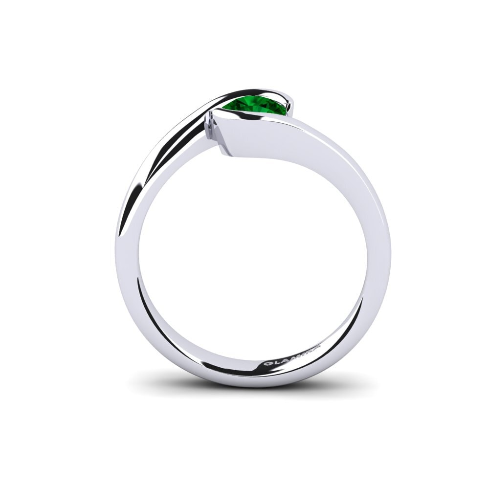 Green Zirconia Engagement Ring Bridal Luxuy 0.5crt