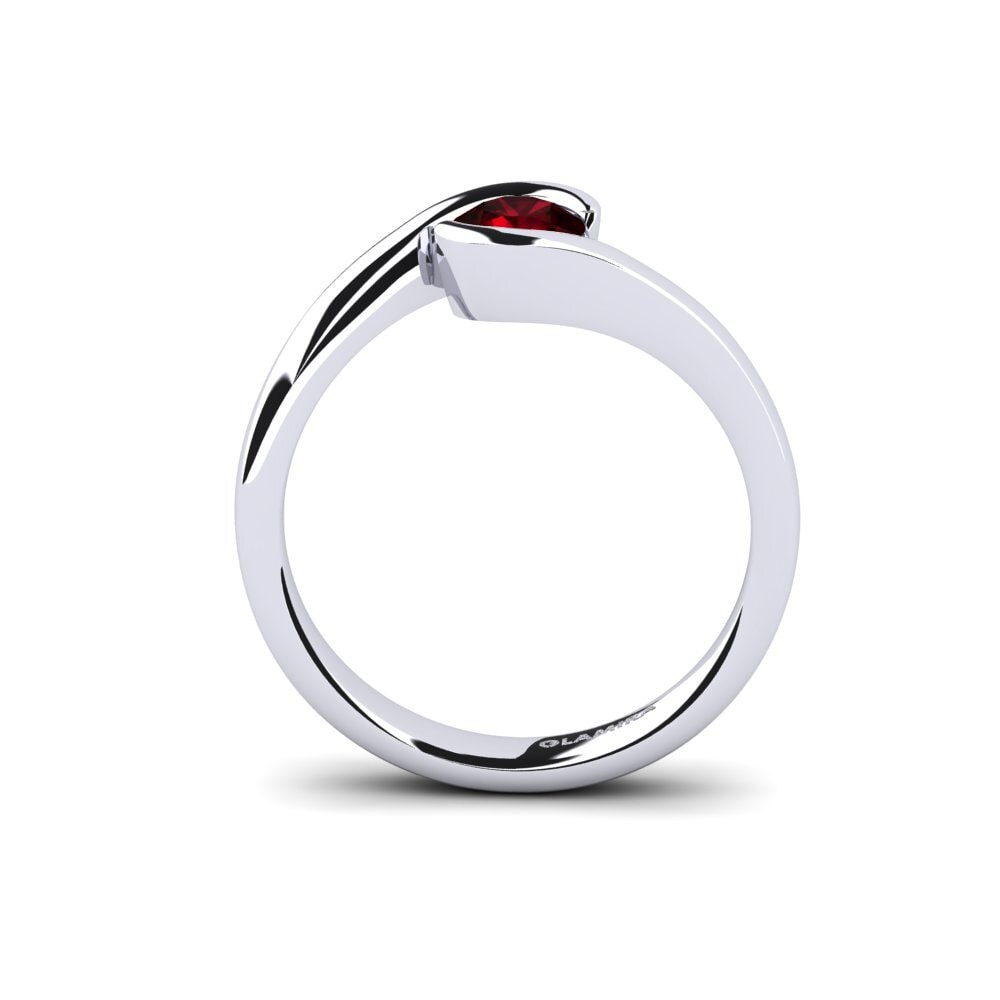 garnet Anel de Noivado Bridal Luxuy 0.5crt