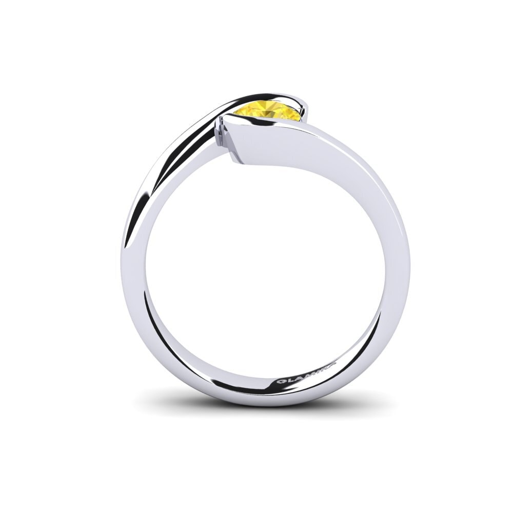Yellow Sapphire Engagement Ring Bridal Luxuy 0.5crt