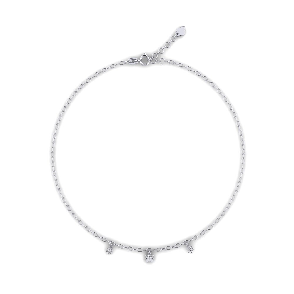 Cavigliera Catena Figaro Taglio Diamante 10 Pollici – Placcata Oro 14k