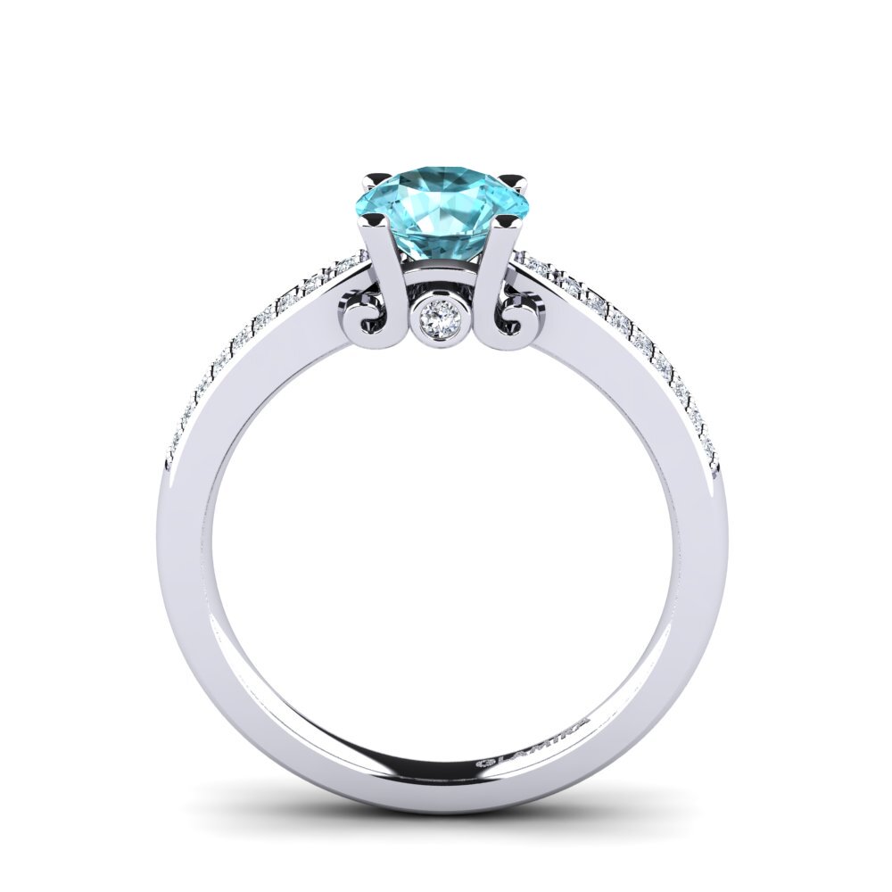 Blue Zircon Engagement Ring Donielle 1.0 crt