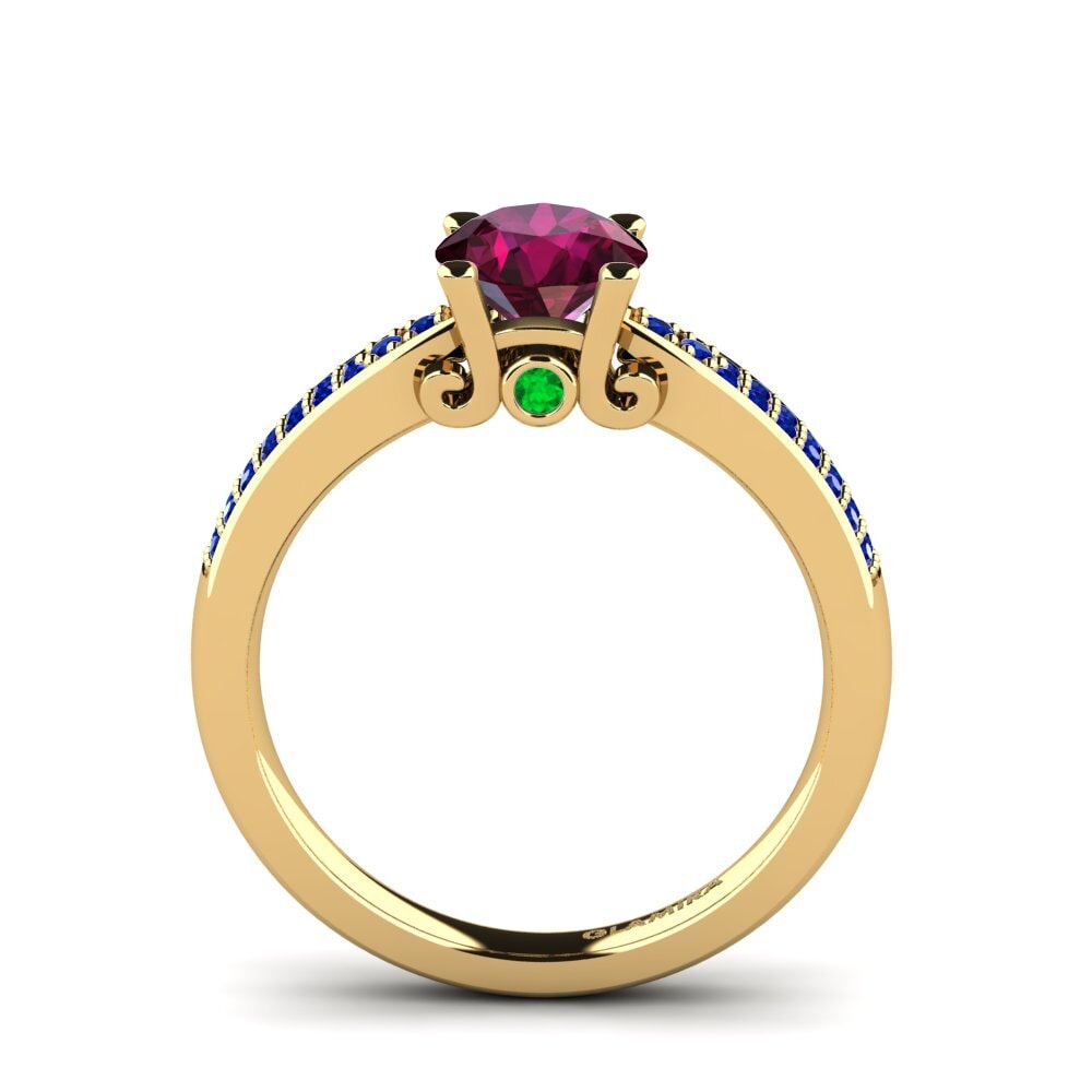 14ct Yellow Gold Rhodolite Garnet Engagement Ring Donielle 1.0 crt