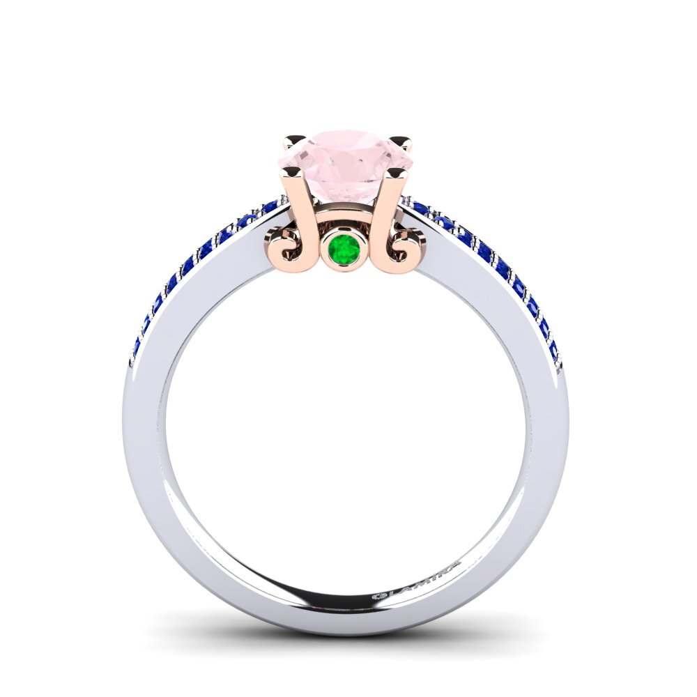 14ct White / Rose Gold Rose Quartz Engagement Ring Donielle 1.0 crt