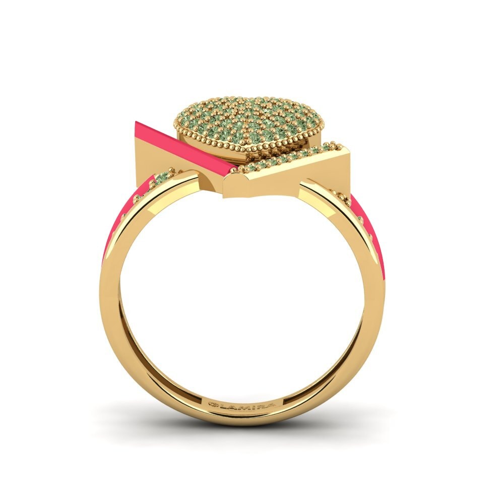 Green Diamond Ring Abbraccio