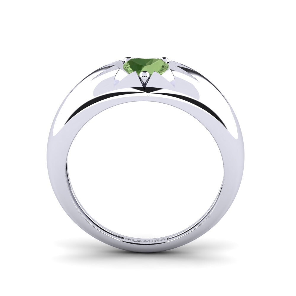 Corazón Zafiro Verde Anillo Bling