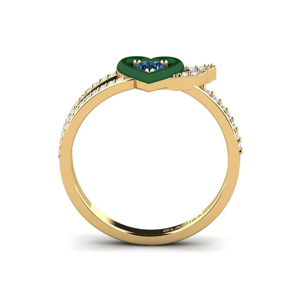 Diamante Azul Anel Cuoresotille