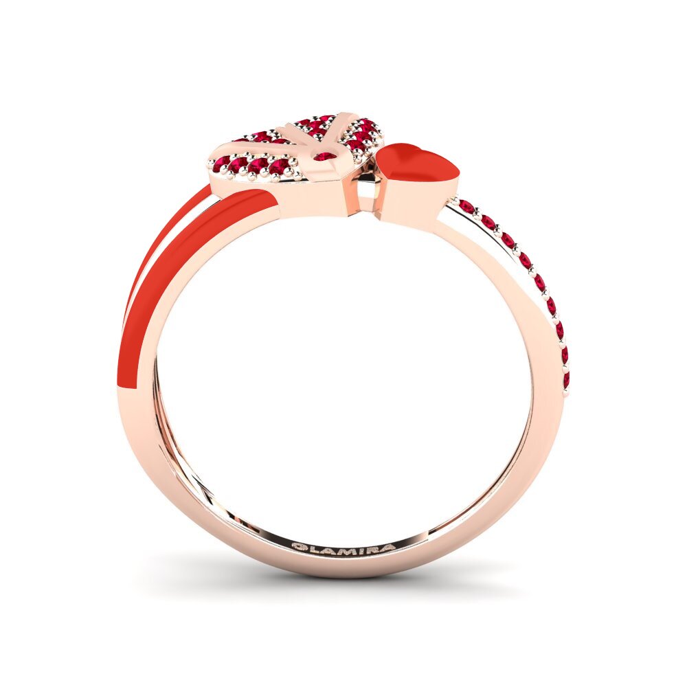 Roter Zirkonia Ring Evermore