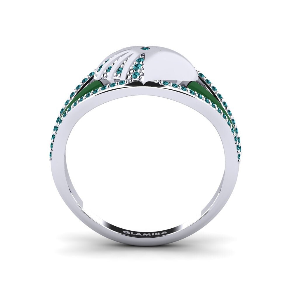 Diamante Azul Anel Pedestal