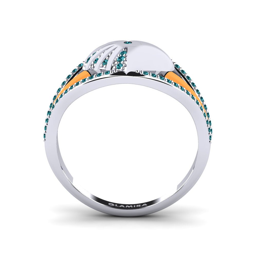 Blauer Diamant Ring Pedestal