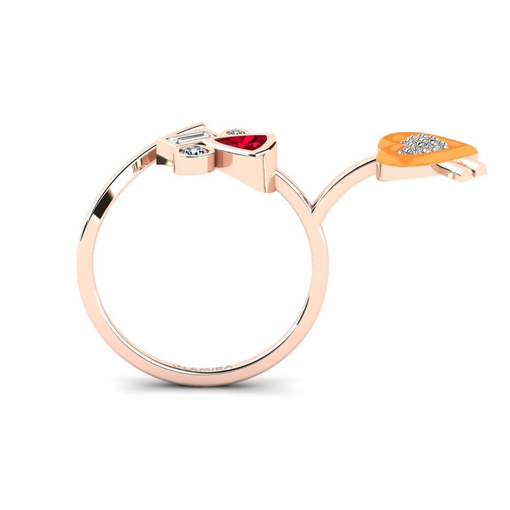 Red Zirconia Ring Polpo