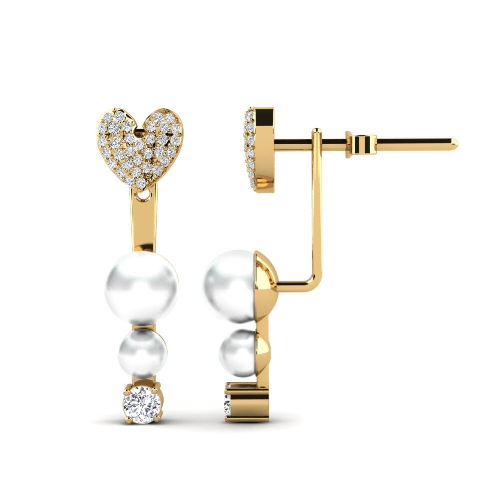 Boucles D'oreilles Dormeuses Pure By Noa - Orange Nacre Et émail - Neuf Avec étiquettes