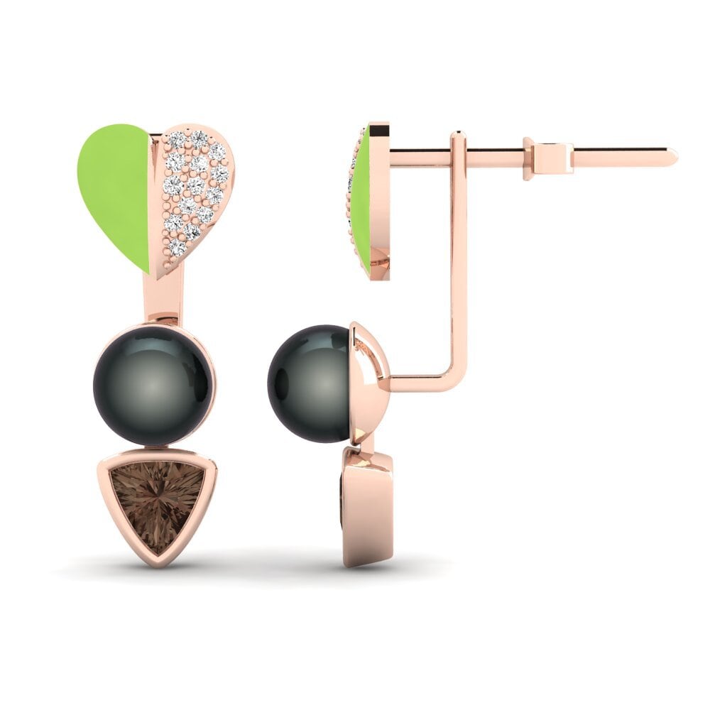 Rook Kwarts Dames Oorbellen Sepia