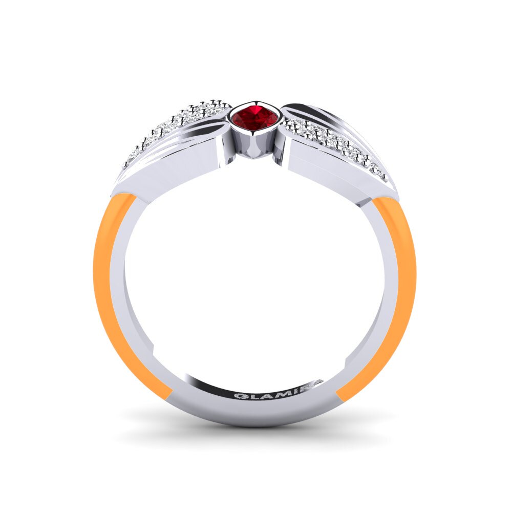 Red Zirconia Pinky Ring Stirring