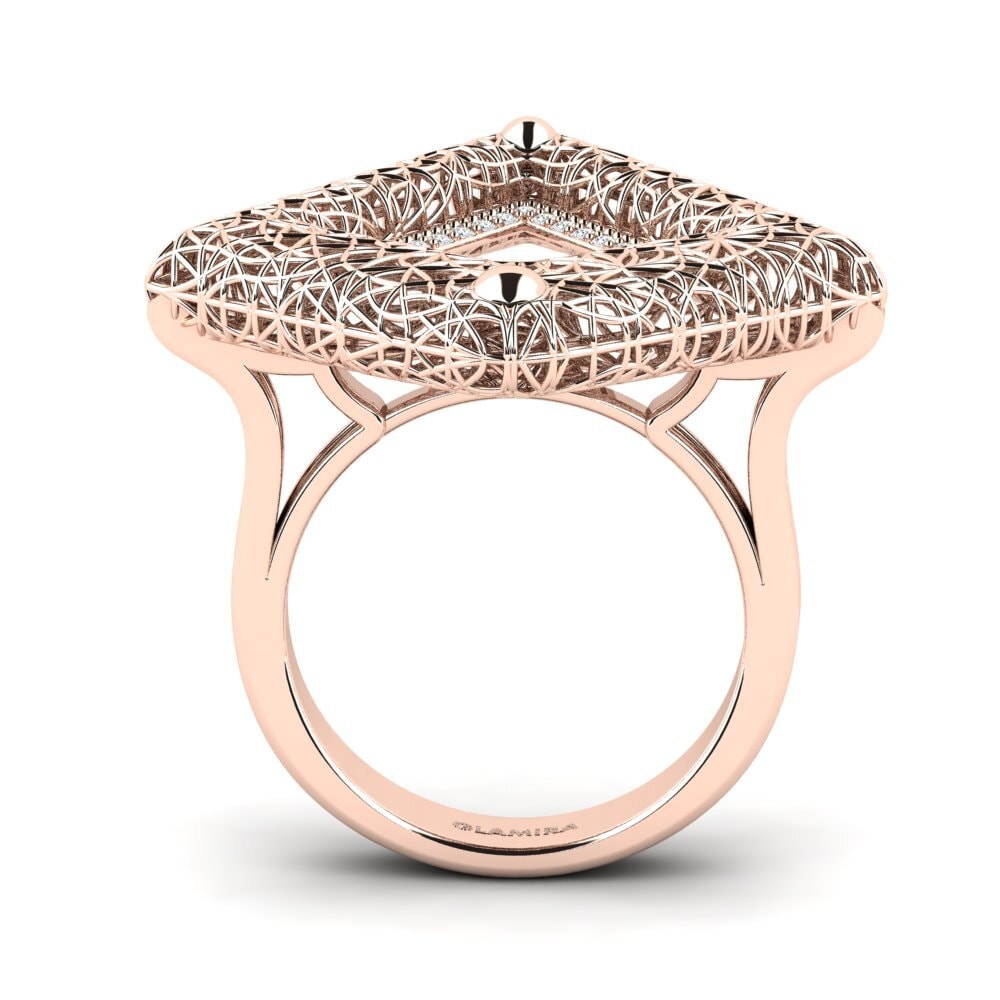 14k Oro Rosa Anillo Romello