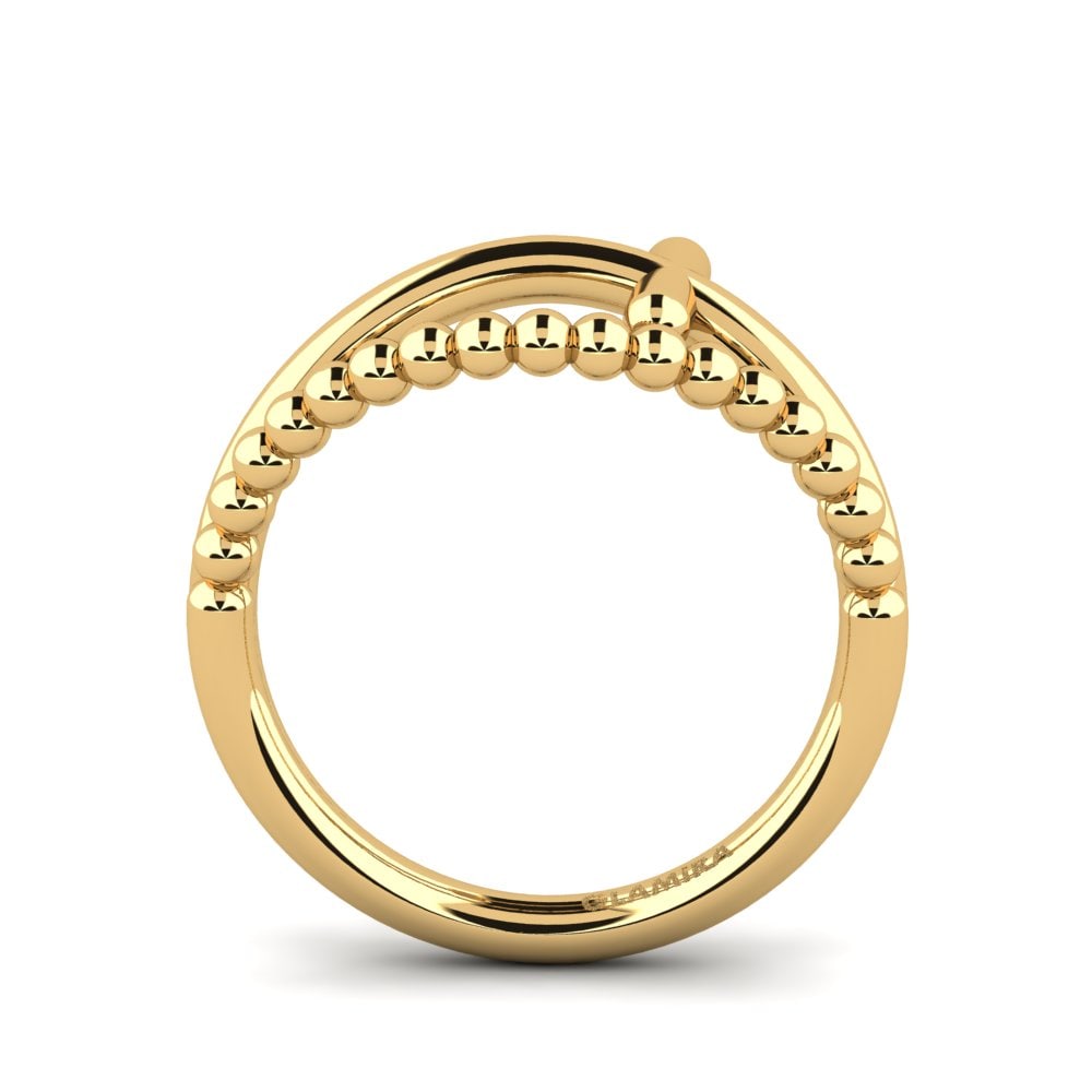 9k Oro Amarillo Anillo Crossring