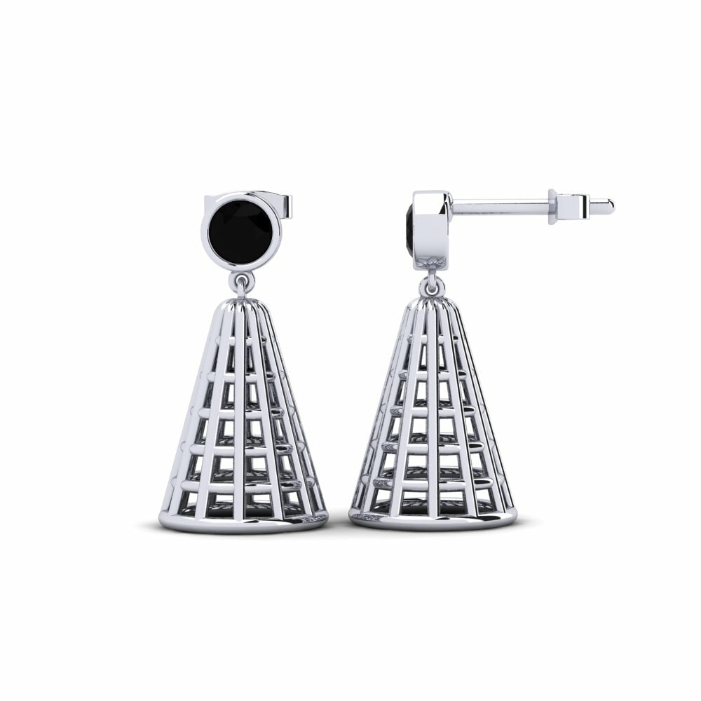 Diamante Negro Pendiente de mujer Ahpob