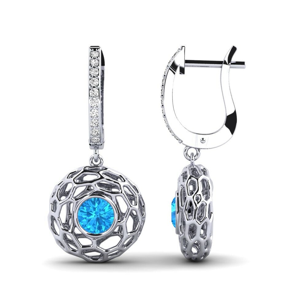 Topacio azul Pendiente de mujer Hiner