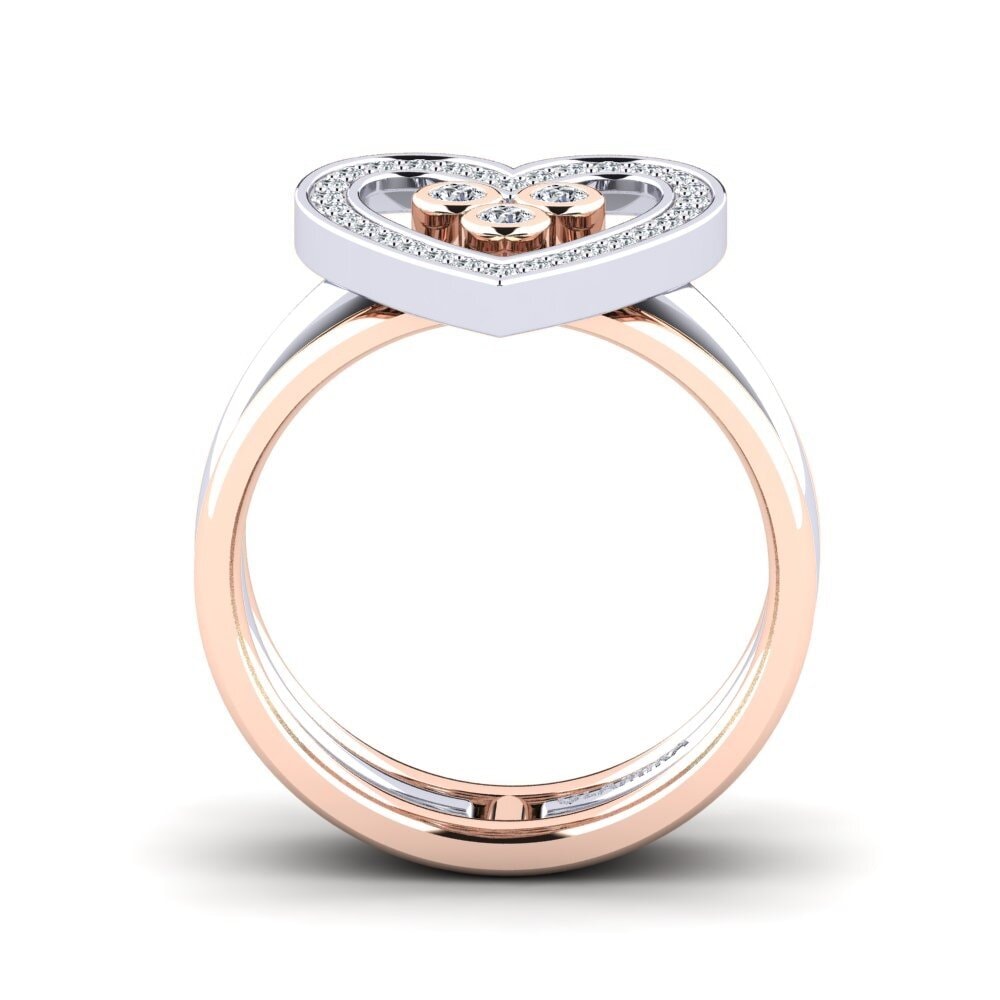 14ct Rose & White Gold Diamond Ring Liqueur