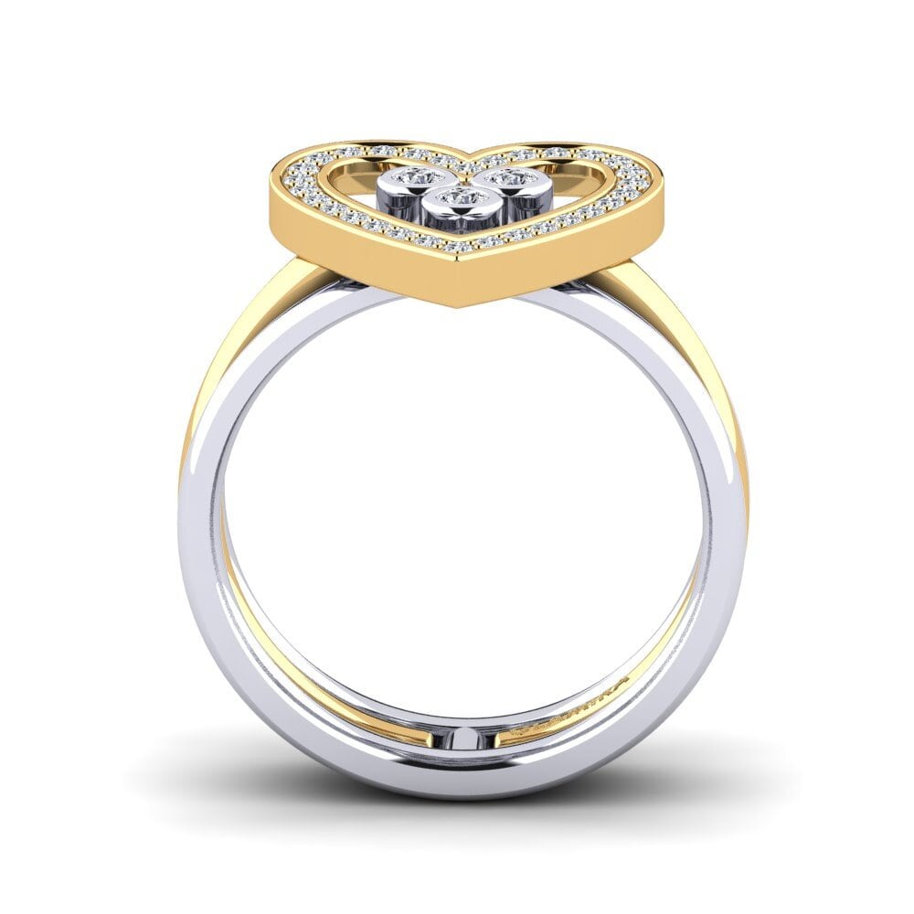 14ct White & Yellow Gold Diamond Ring Liqueur