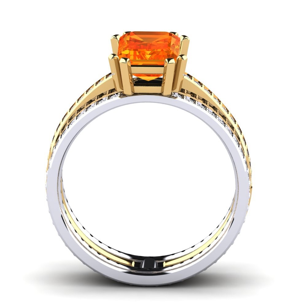 Zafiro Naranja Anillo de compromiso Precoce