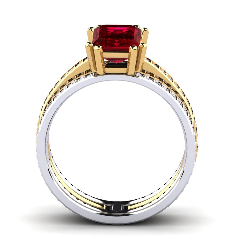 Red Zirconia Engagement Ring Precoce
