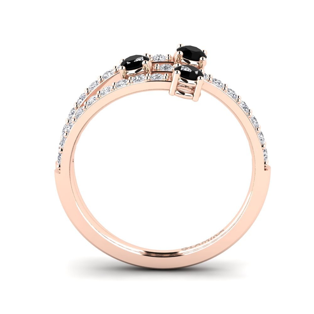 18ct Rose Gold Black Diamond Ring Taveras