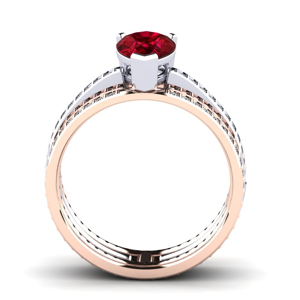 Red Zirconia Engagement Ring Teinte