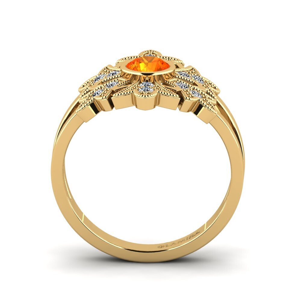 Orangefarbener Saphir Ringe Eyraneto