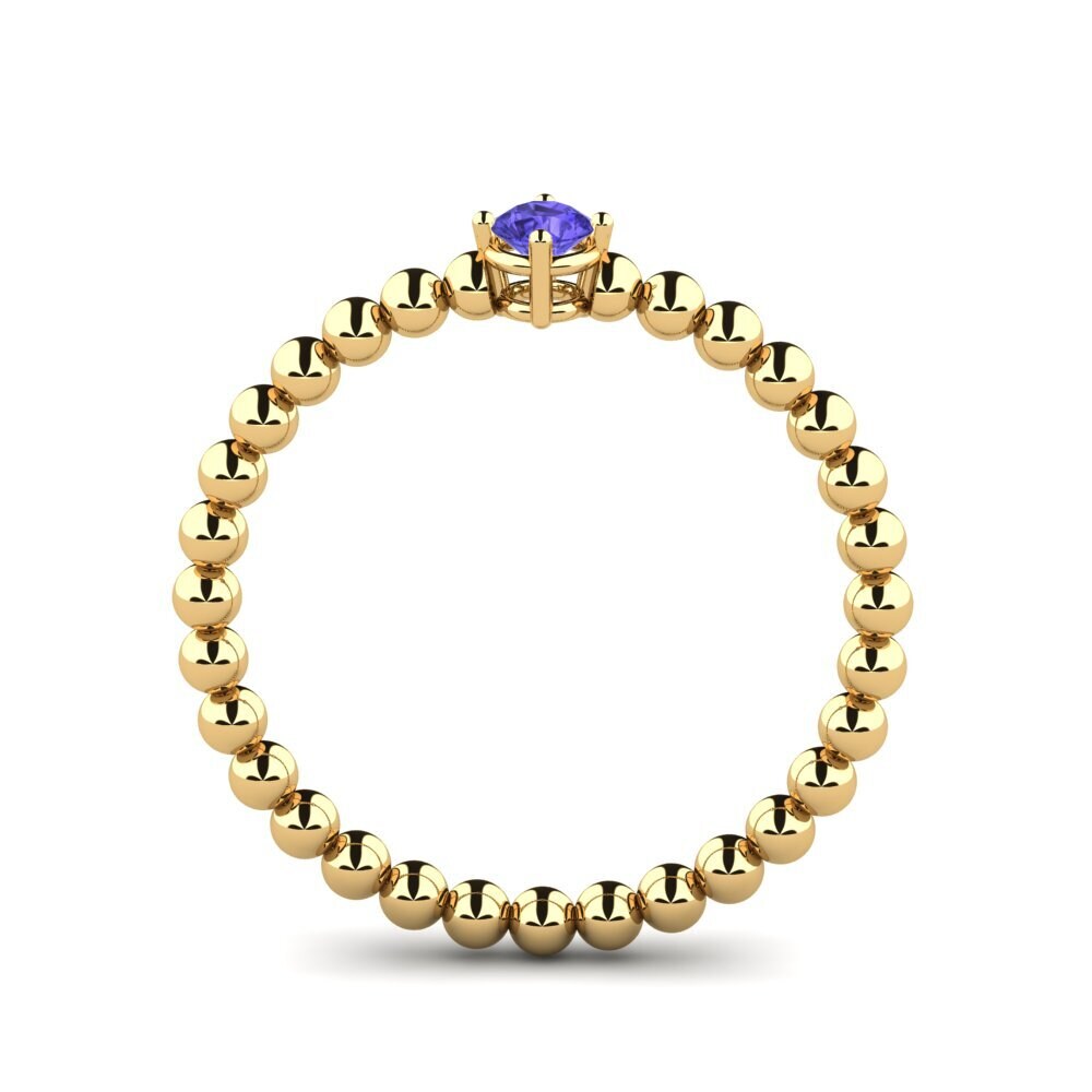 18k Oro Amarillo Tanzanita Anillo de compromiso Gale