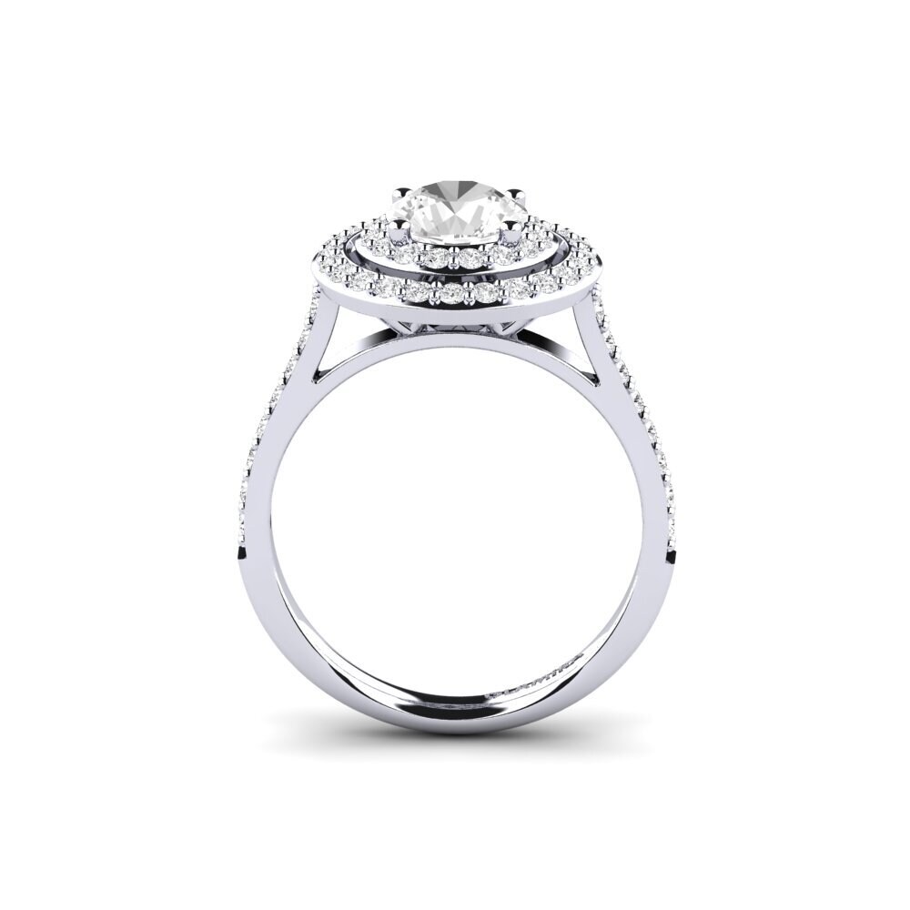 Zafiro blanco Anillo de compromiso Devona