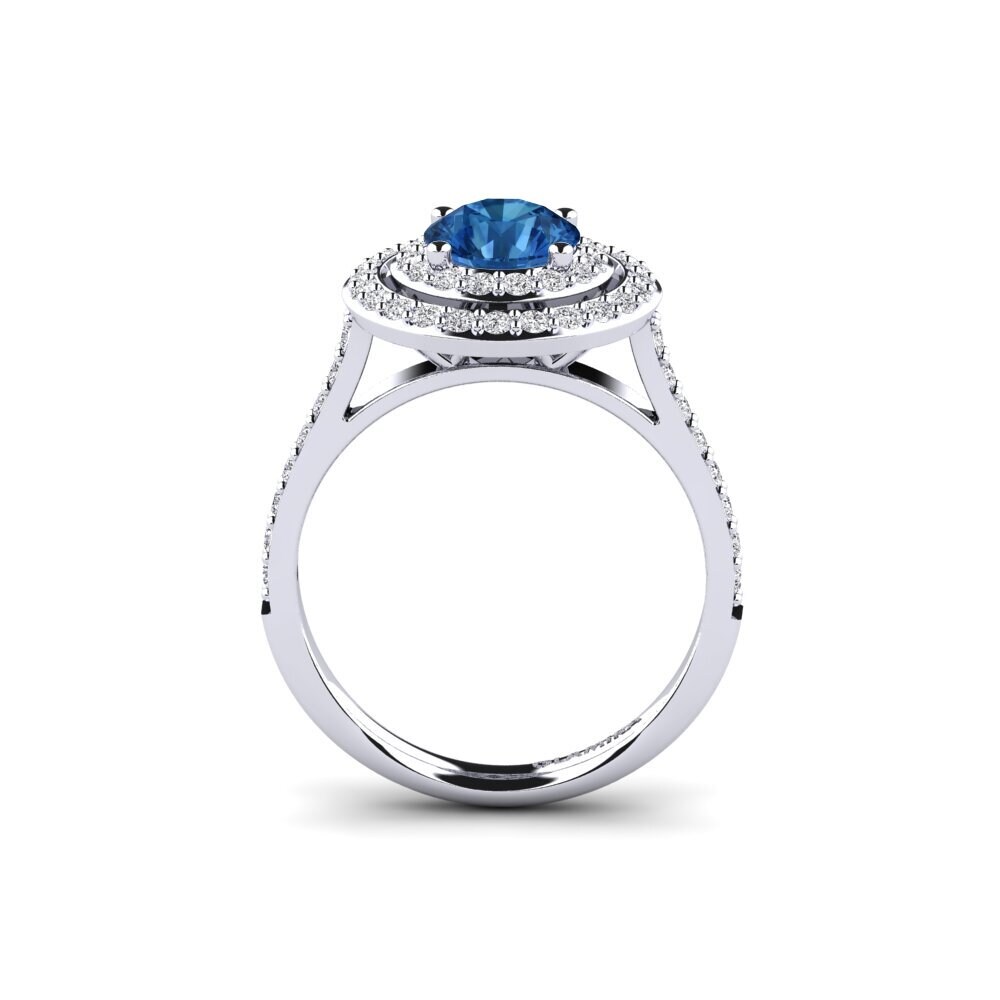 Dark Blue Zirconia Engagement Ring Devona
