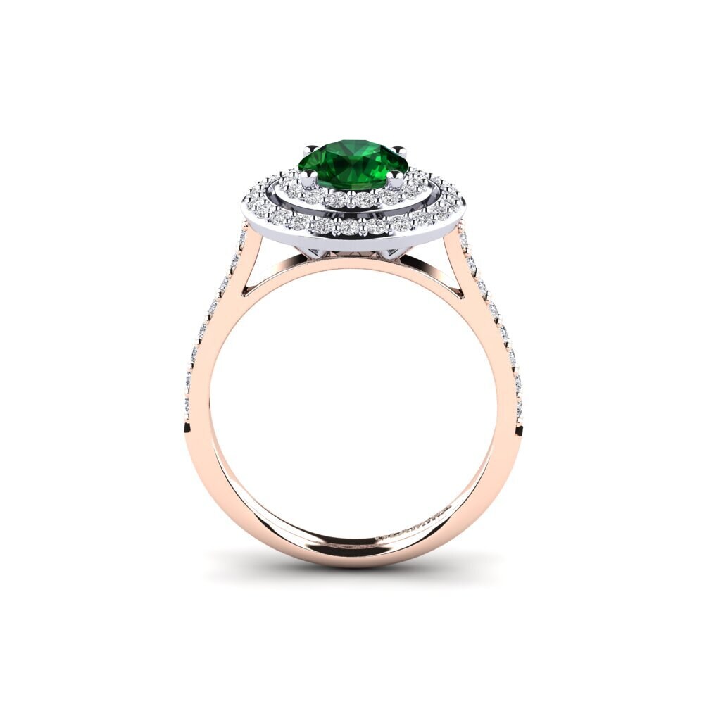 14ct White & Rose Gold Tsavorite Engagement Ring Devona