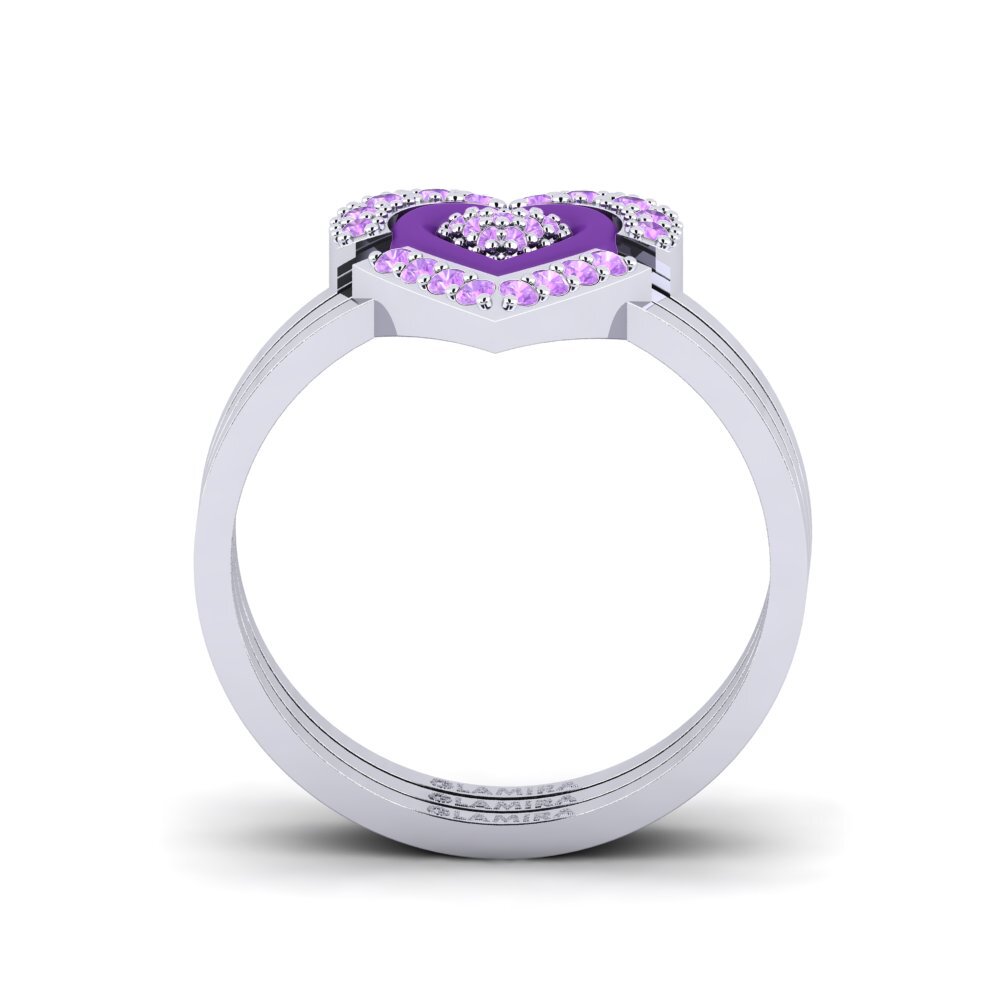 14ct White Gold Ring Adjustablelove Set