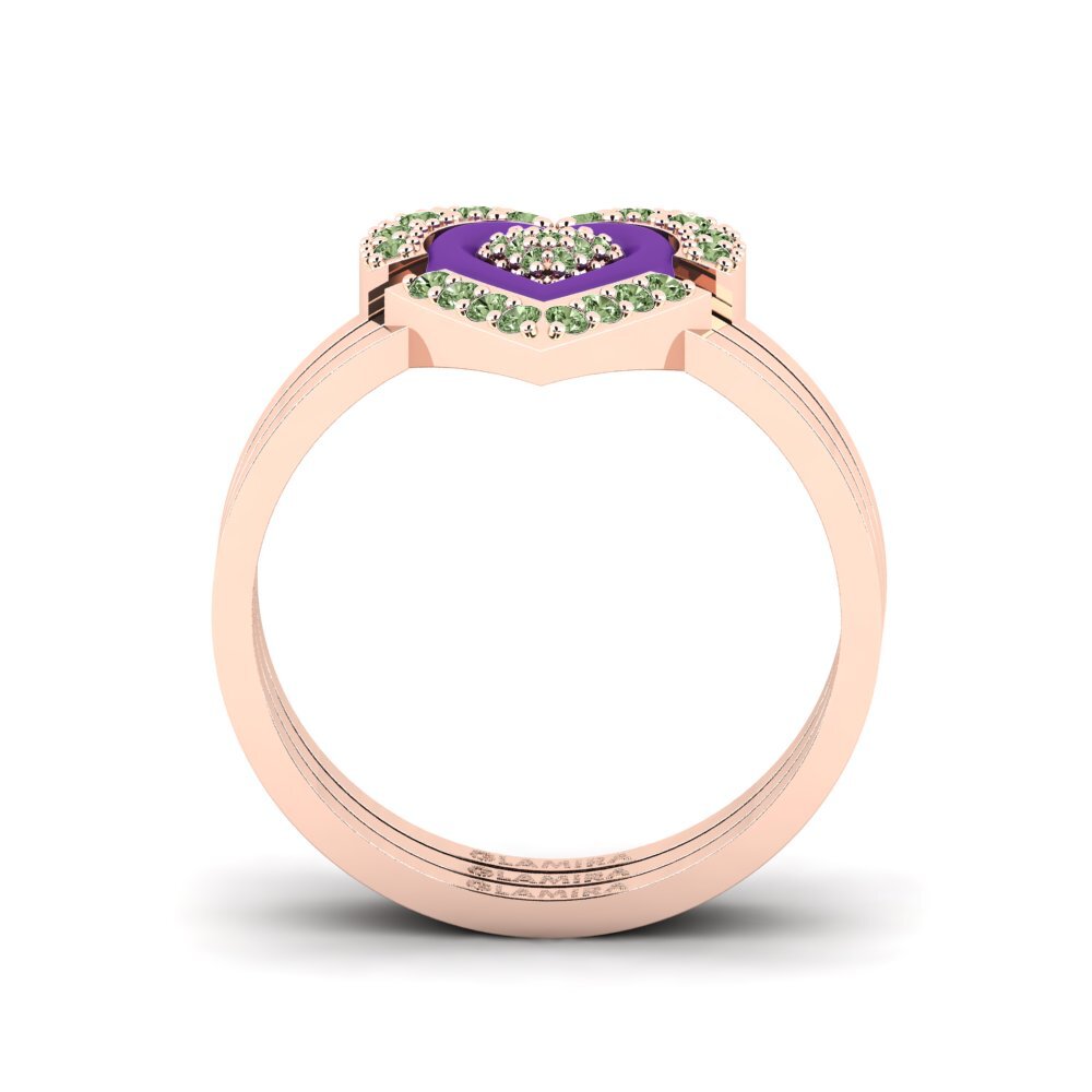 Grüner Diamant Ring Adjustablelove Set