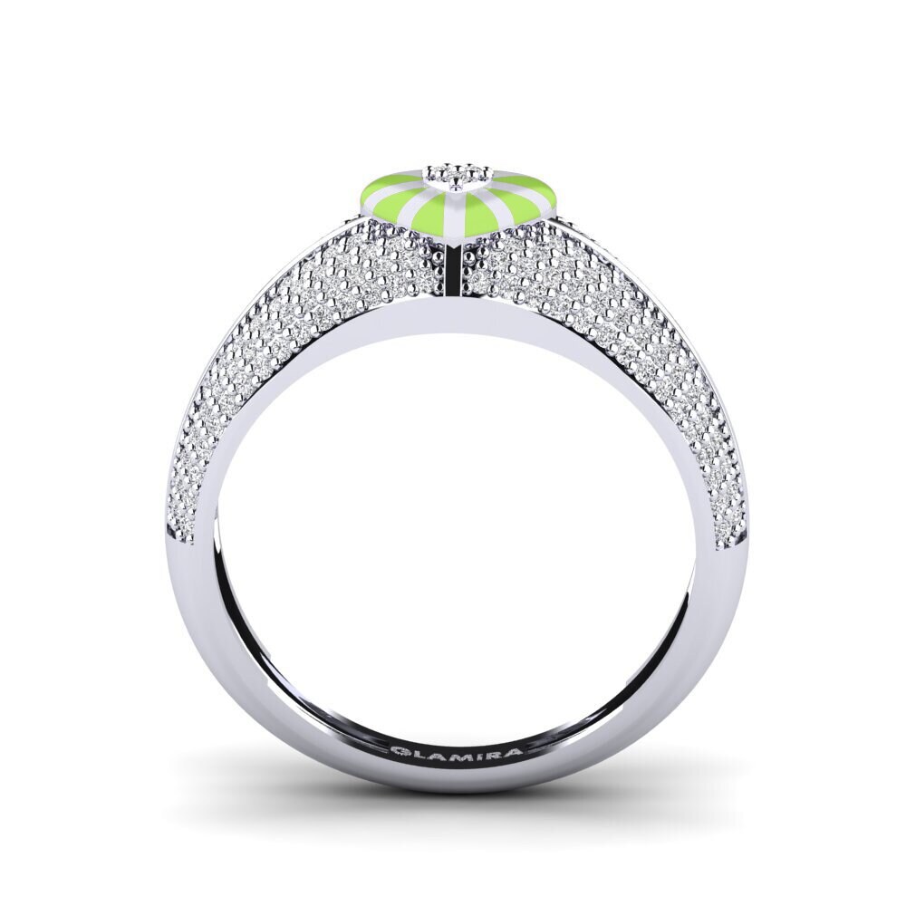14ct White Gold Ring Chartreuse