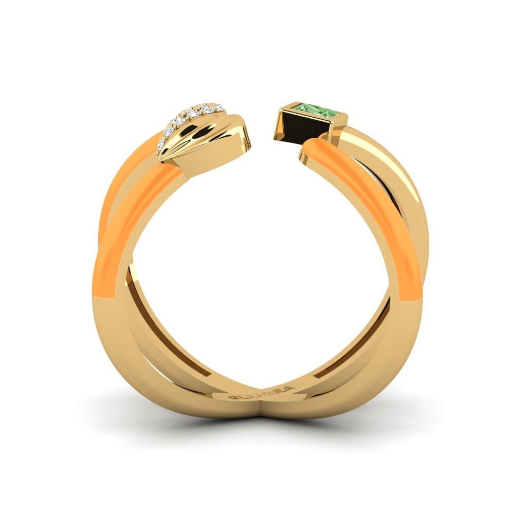 Princesa Diamante Verde Anillo Hued