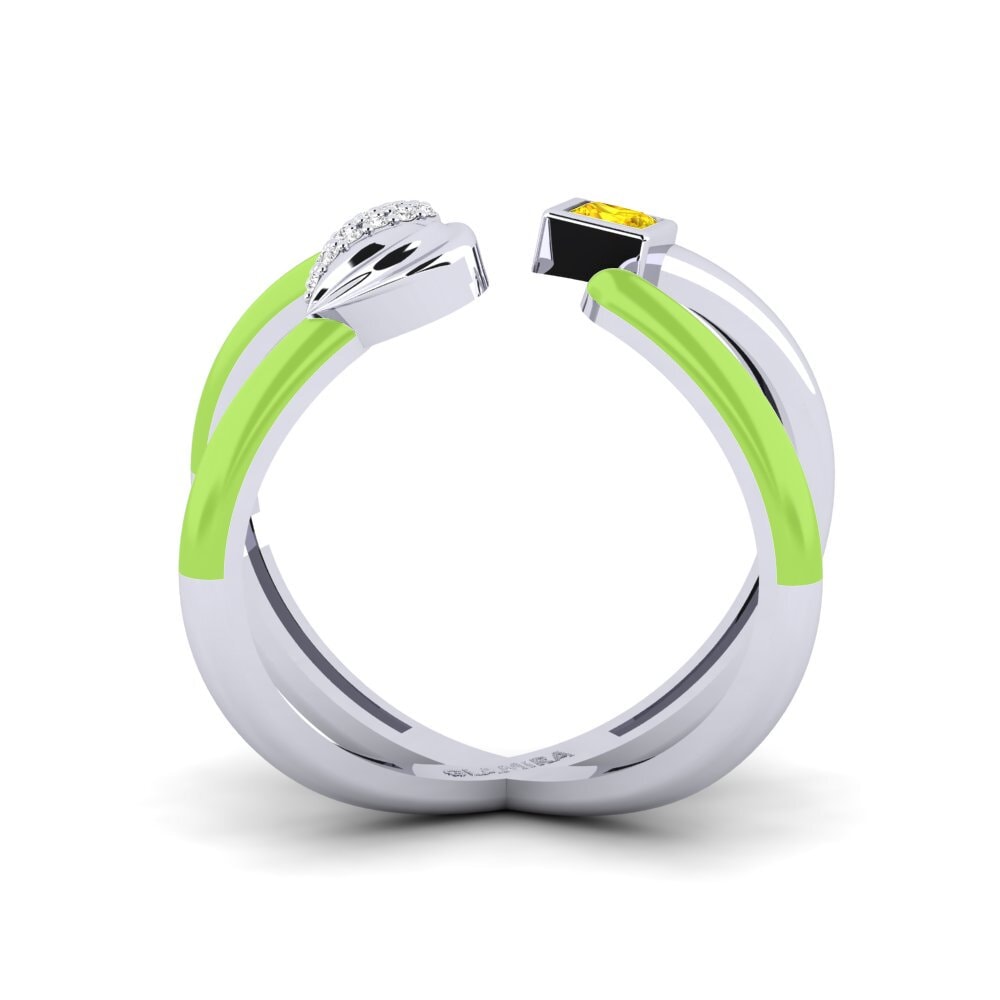 14ct White Gold Ring Hued