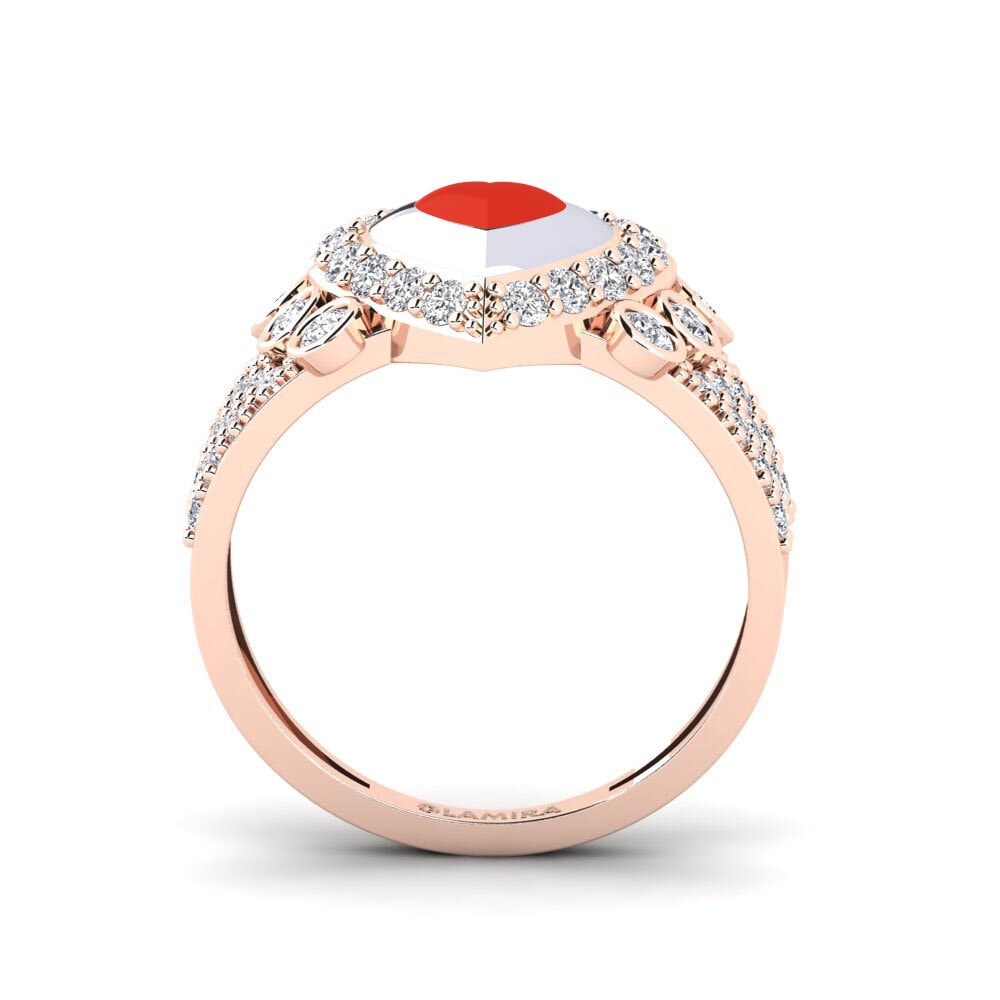 375 Rot & Weißgold Ring Trappabuono