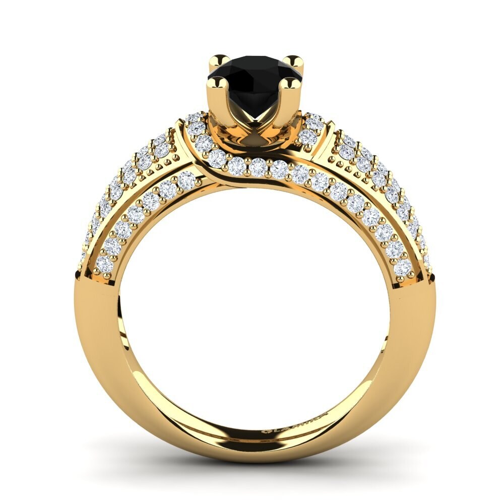 Black Diamond Engagement Ring Anica