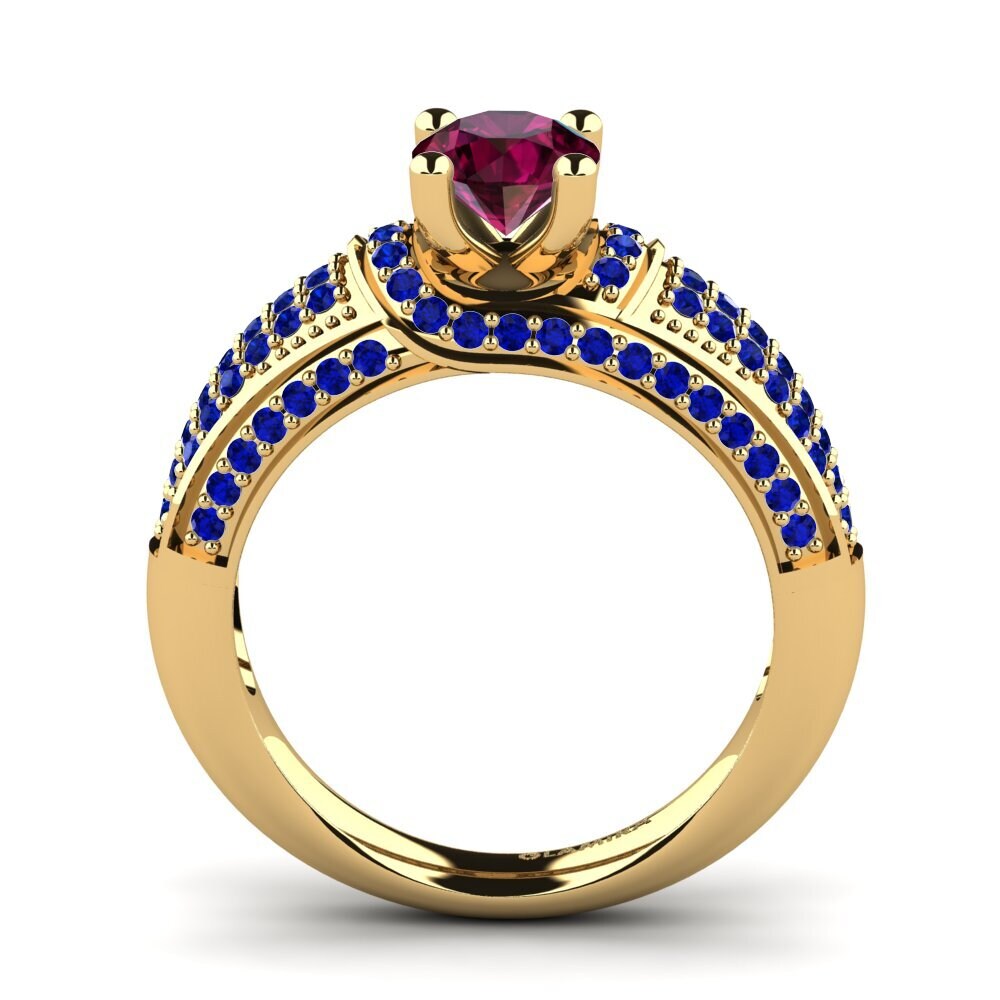 14ct Yellow Gold Rhodolite Garnet Engagement Ring Anica