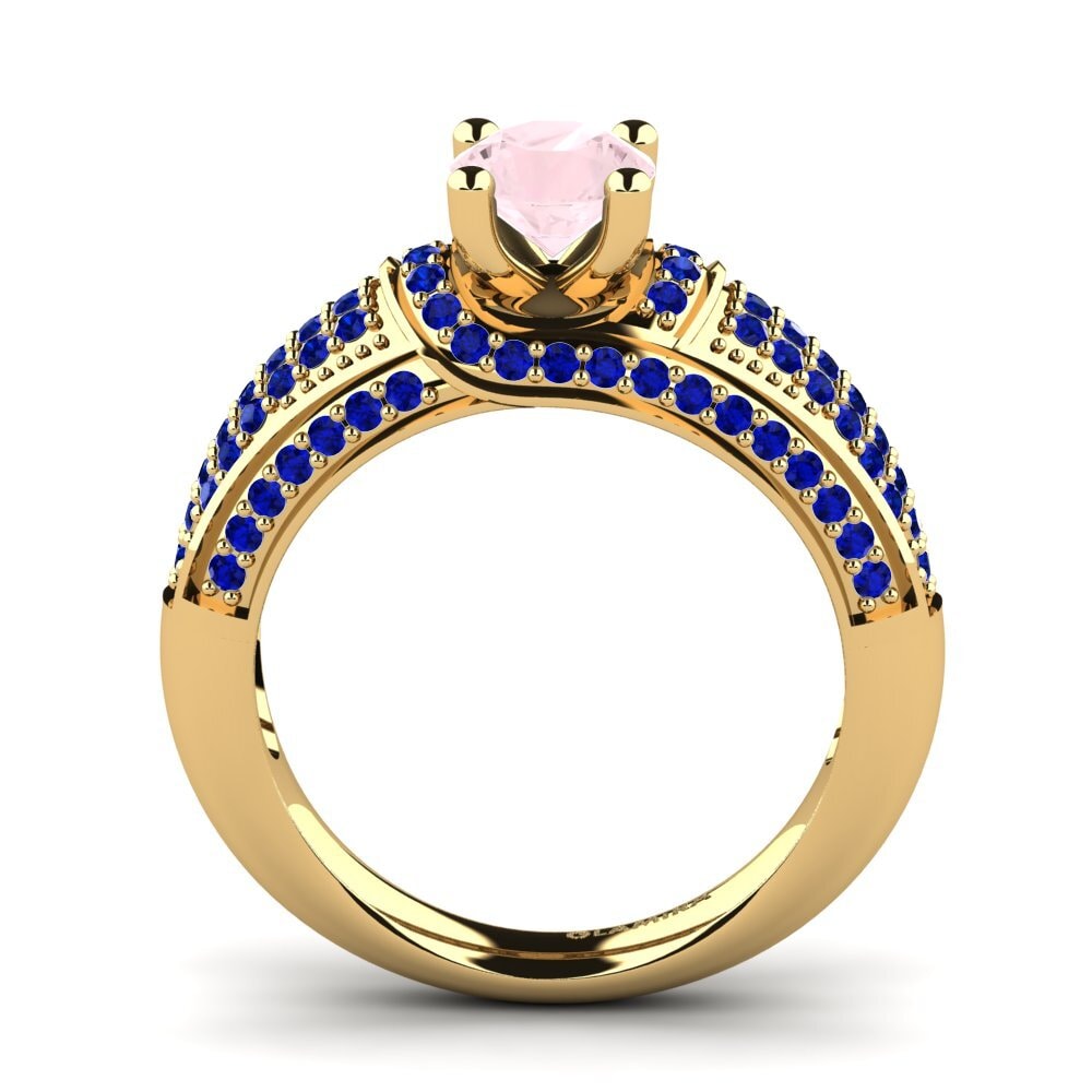 14ct Yellow Gold Rose Quartz Engagement Ring Anica