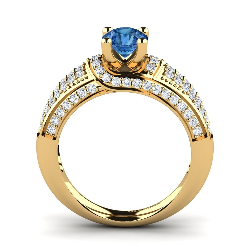 Circonita Azul Oscuro Anillo de compromiso Anica