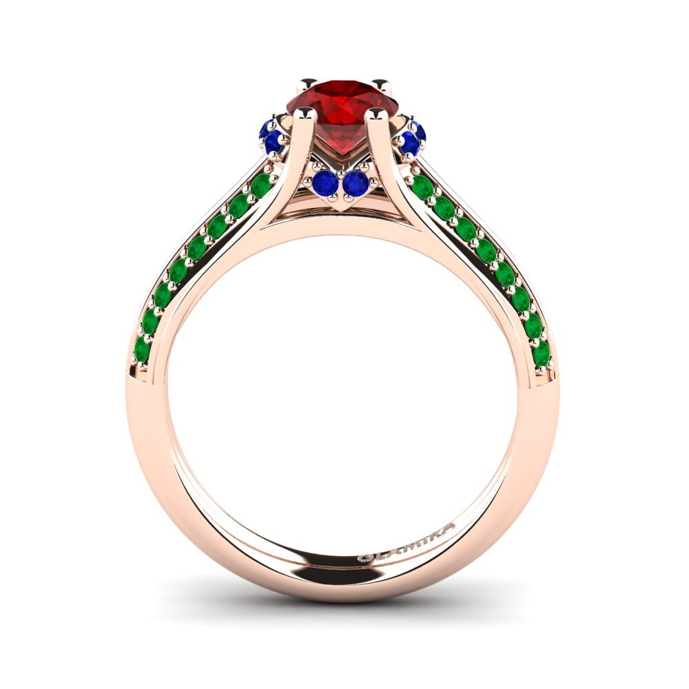 Ruby (Lab Created) Engagement Ring Eleta