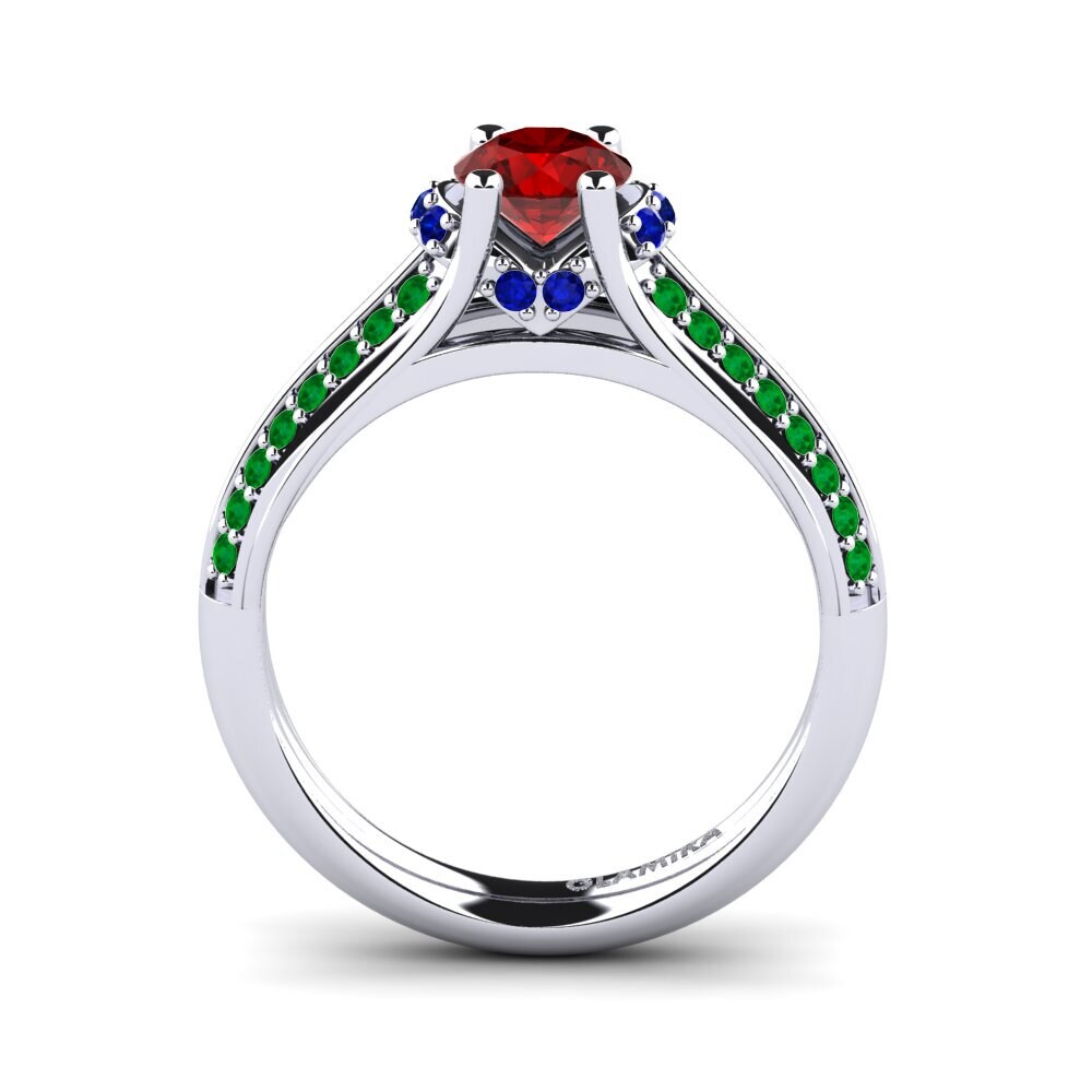 18ct White Gold Ruby (Lab Created) Engagement Ring Eleta