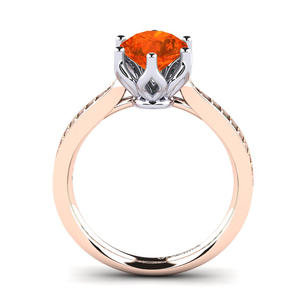14ct Rose / White Gold Fire-Opal Engagement Ring Hiya